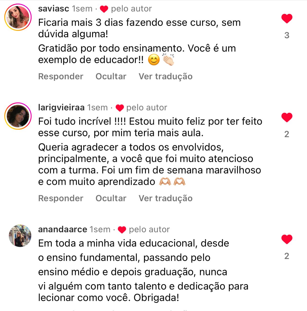 Depoimento de aluno VSV